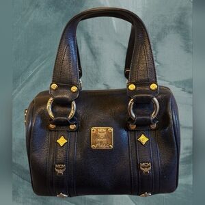 MCM Leather small Boston Bag- W/COA- EUC